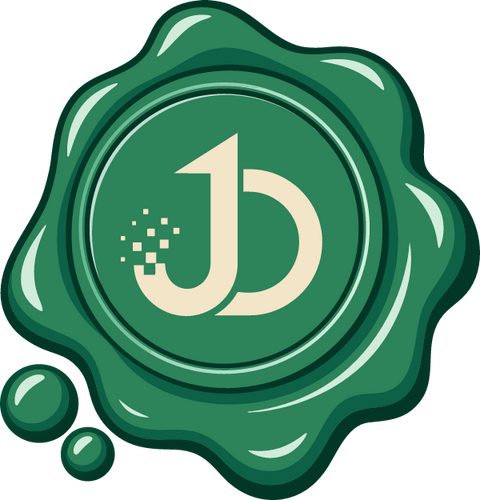 Jester Demi green wax seal logo